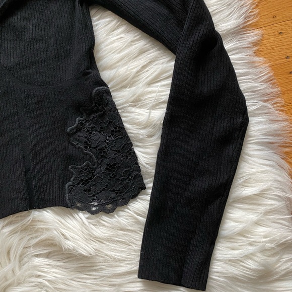 EXPRESS body contour lace pierced sweater - Picture 6 of 8